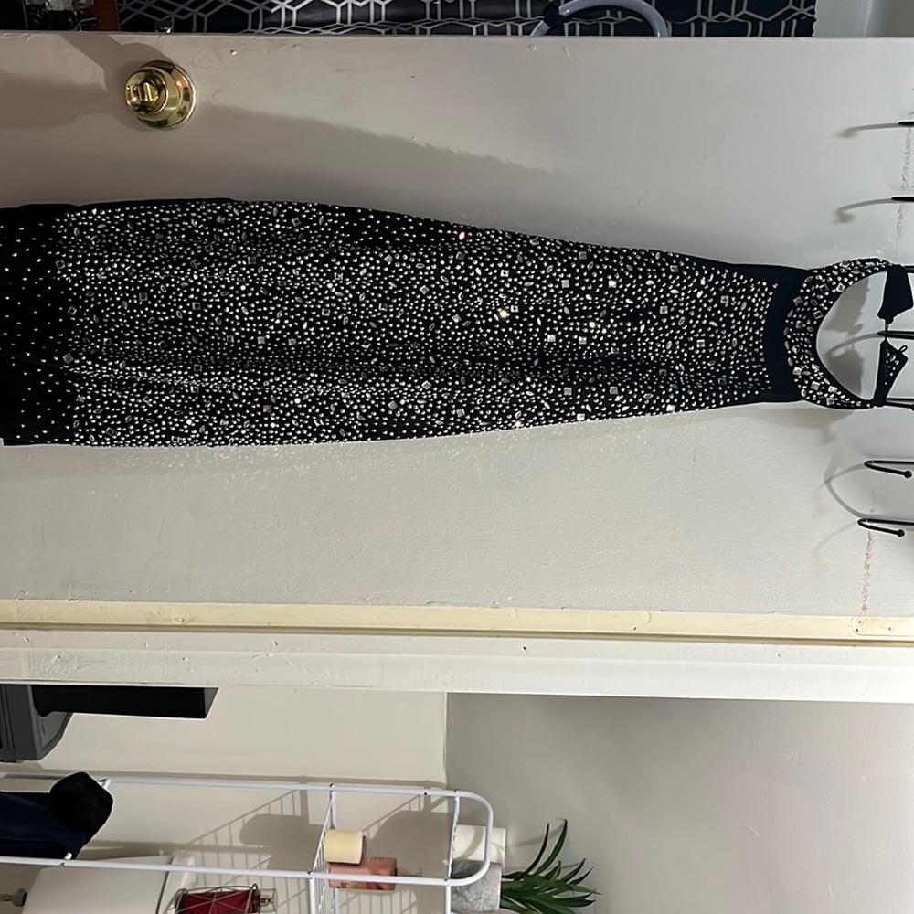 KOHESION Rhinestone open back dress